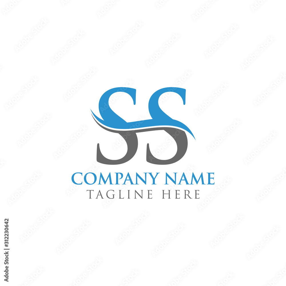 Swoosh Letter SS Logo Design Vector Template. Water Wave SS Logo Vector. Swoosh Letter SS Logo Design Vector Template. Water Wave SS Logo Vector.