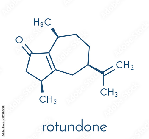 Rotundone peppery taste molecule. Skeletal formula.