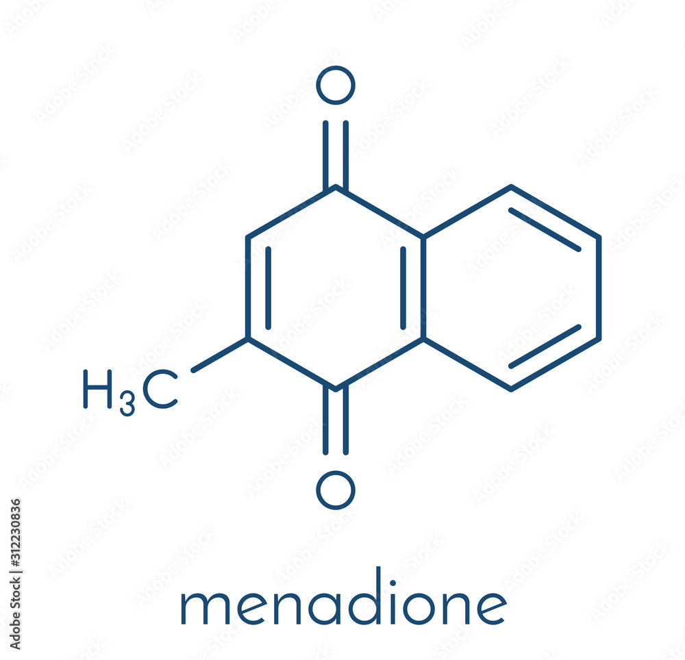 Fototapeta premium Vitamin K3 or menadione molecule. Skeletal formula.
