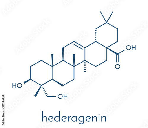 Hederagenin common ivy molecule. Skeletal formula.