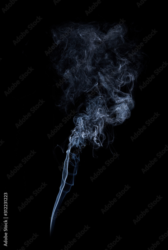 Photo of real white smoke on black background Photo of real white smoke on black background