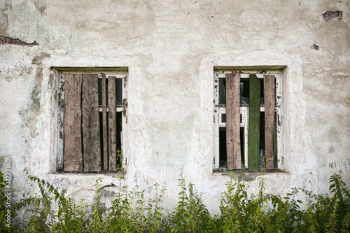 windows of an abandoned house