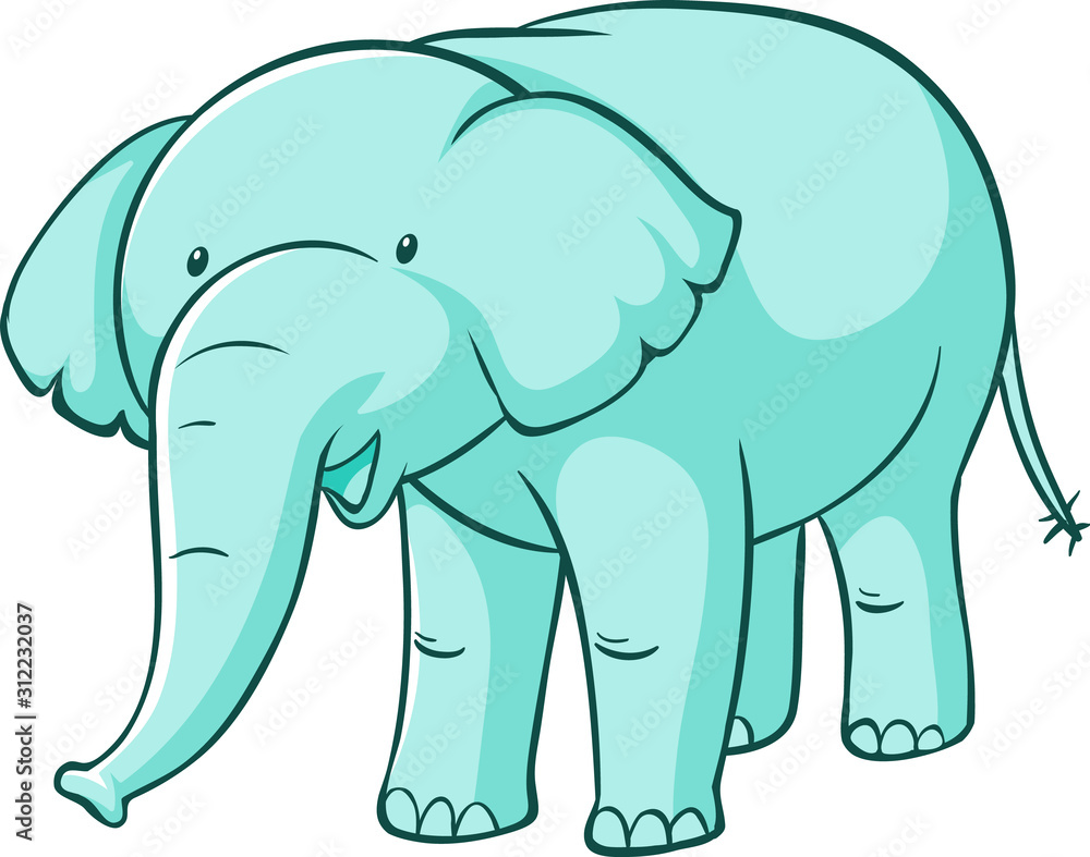 Blue elephant on white background Blue elephant on white background
