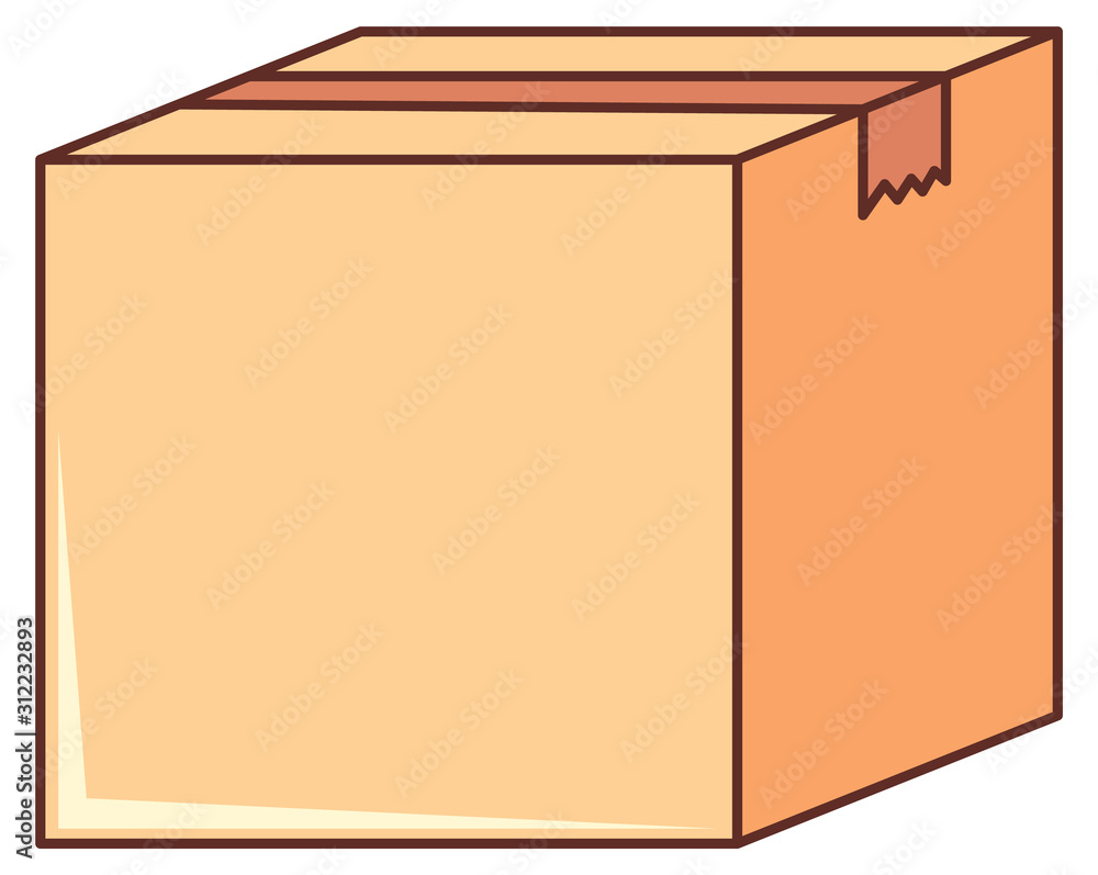 Single cardboard box on white background Single cardboard box on white background