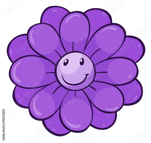 Single flower in purple color