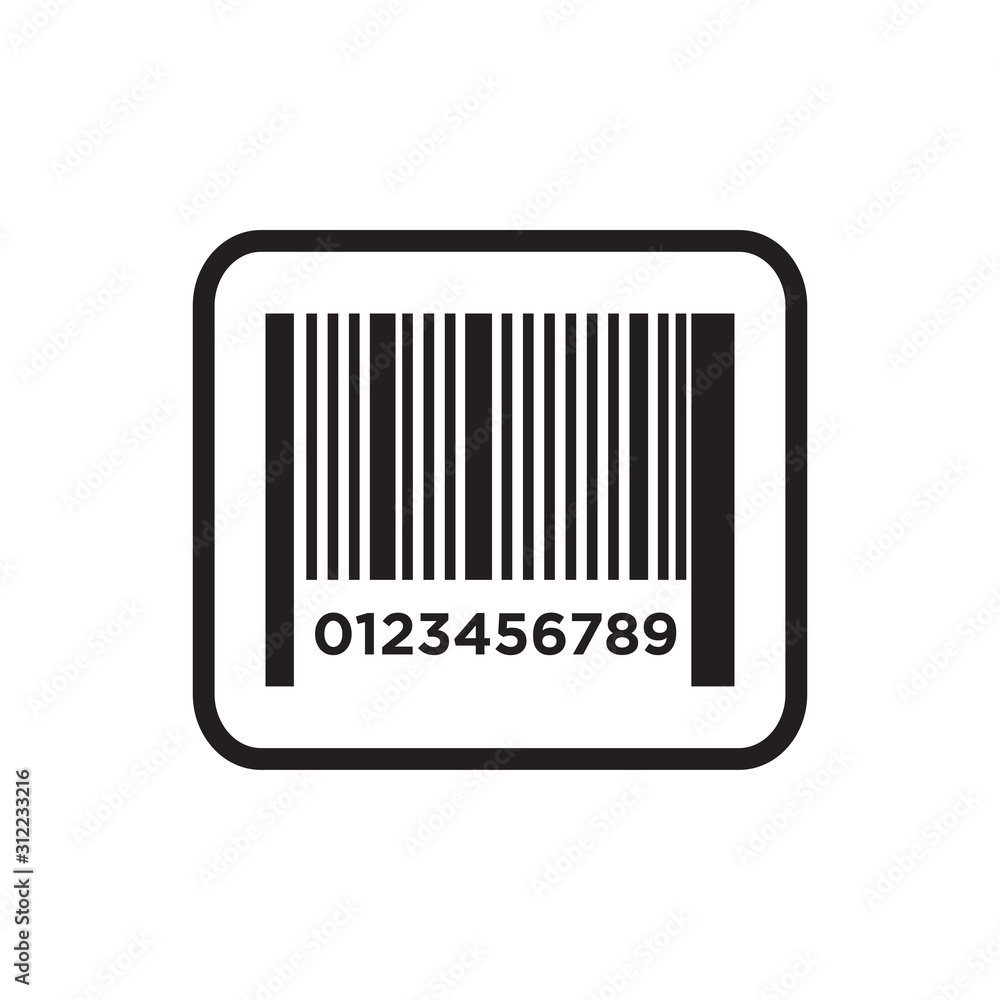 Bar code icon vector in simple design Bar code icon vector in simple design
