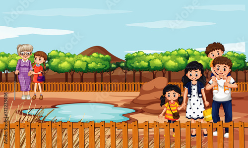 Scene with people in the park