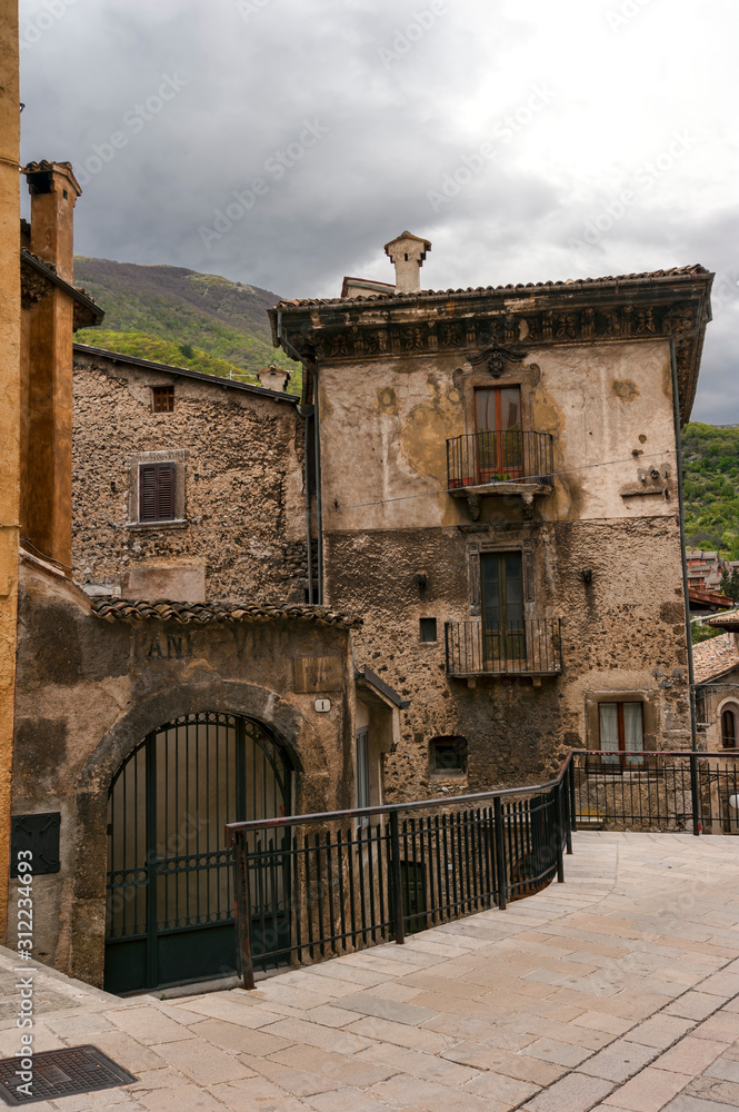Scanno L`Aquila, Italy - Scenic landscape of the ancient town.