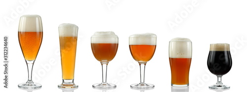 glasses with various types of beer