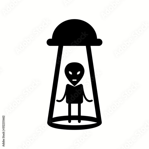 Unique Alien Abduction Vector Glyph Icon
