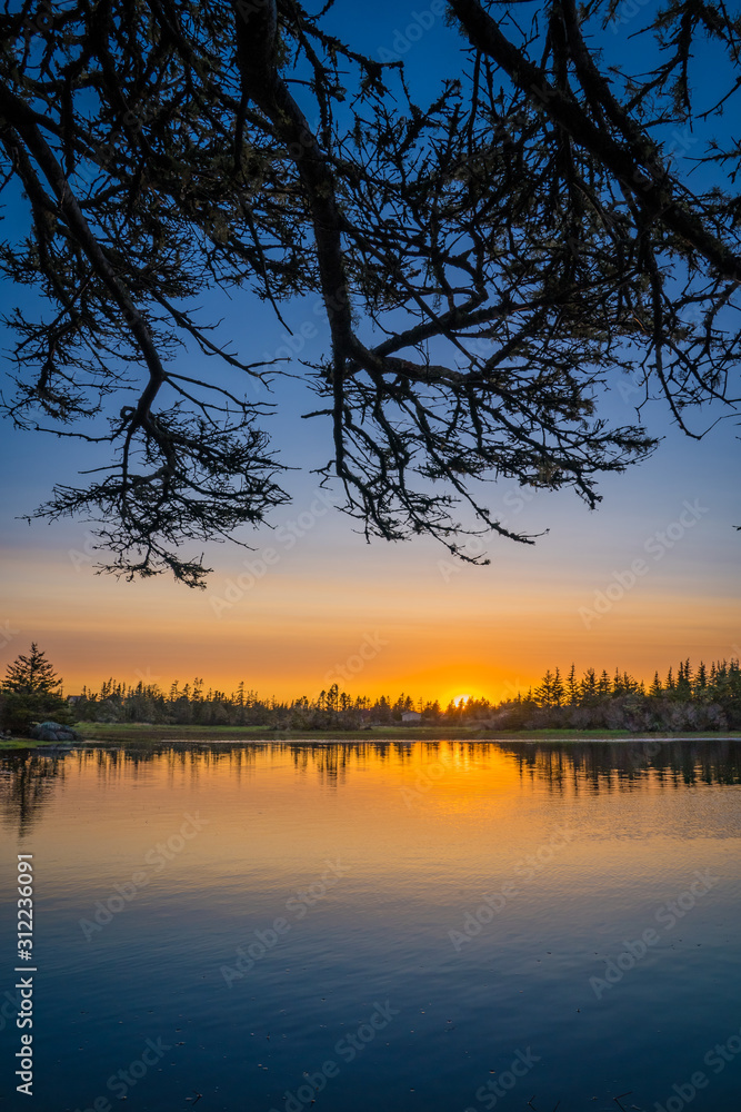 Sunset scene along the ocean coast of Nova Scotia, Canada. Sunset scene along the ocean coast of Nova Scotia, Canada.