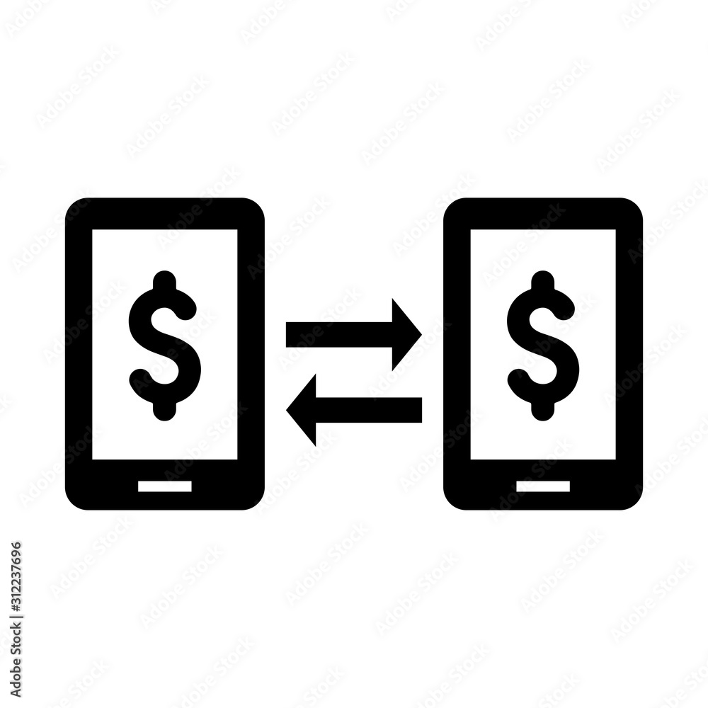 Money transfer icon vector in flat design Money transfer icon vector in flat design