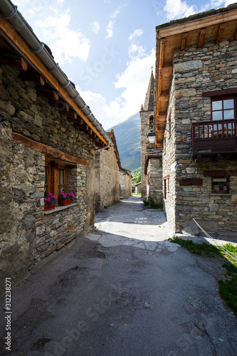 Old village in the Alps mountains
