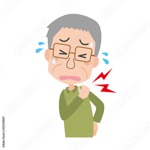 肩こり　男性　痛み　疲労　血行不良　おじいさん