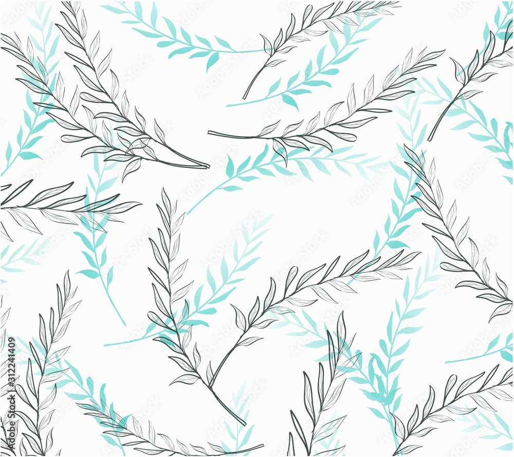 Pattern tropical botanical motifs scattered random Pattern tropical botanical motifs scattered random