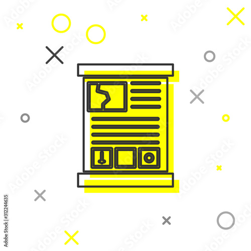 Grey line Game guide icon isolated on white background. User manual, instruction, guidebook, handbook. Vector Illustration