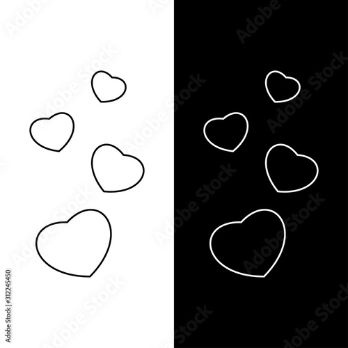 Falling hearts or likes. Ve...