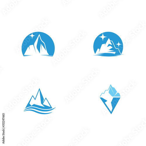 Set Ice berg Logo Template vector symbol