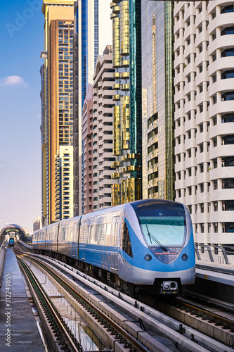 Metro train in Dubai, UAE