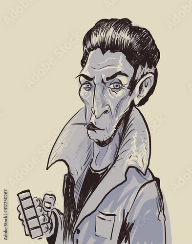 Digital comic book style drawing of tough guy italian mobster type from new york with brass knuckles threatening a customer - digital comic book illustration