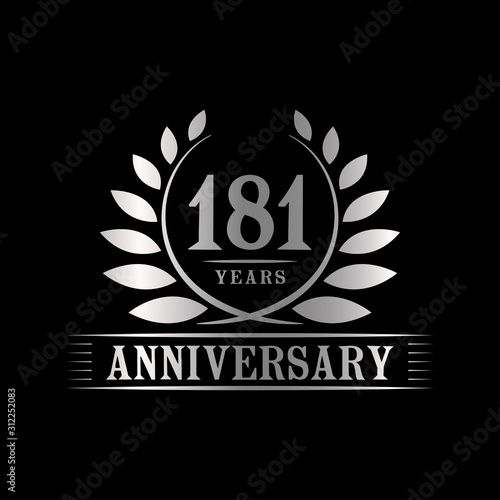 181 years logo design template. Anniversary vector and illustration template.