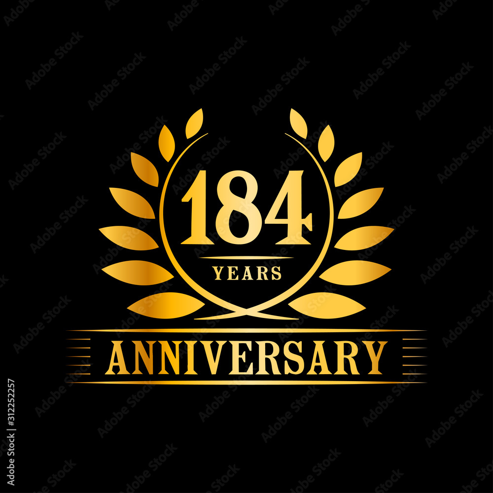 184 years logo design template. Anniversary vector and illustration template. 184 years logo design template. Anniversary vector and illustration template.
