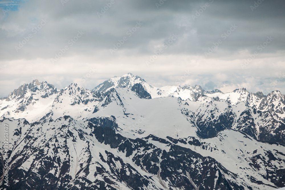 Beautiful views of snow-capped mountains. background