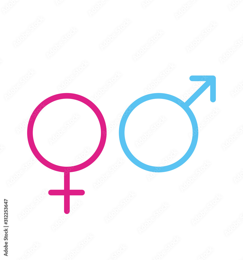 Male and female sex icon sign isolated on white background Male and female sex icon sign isolated on white background