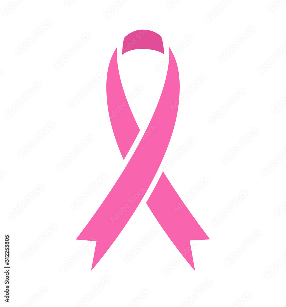 Breast cancer awareness icon pink ribbon vector illustration Breast cancer awareness icon pink ribbon vector illustration