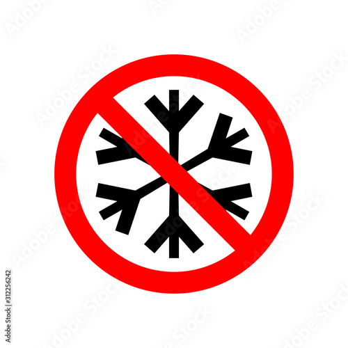 Do not freeze sign on white background