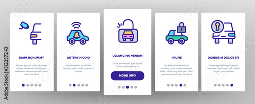 Car Theft Onboarding Mobile App Page Screen Vector