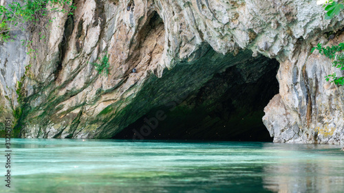 Cavern under a cliff near Bosnian village Blagaj is a source of the Buna River.