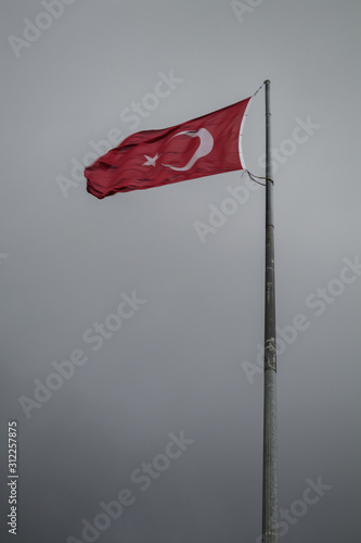 Turkey Flag Waving Red Star Crescent