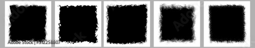 White Grunge Torn Edge Borders Illustration Set