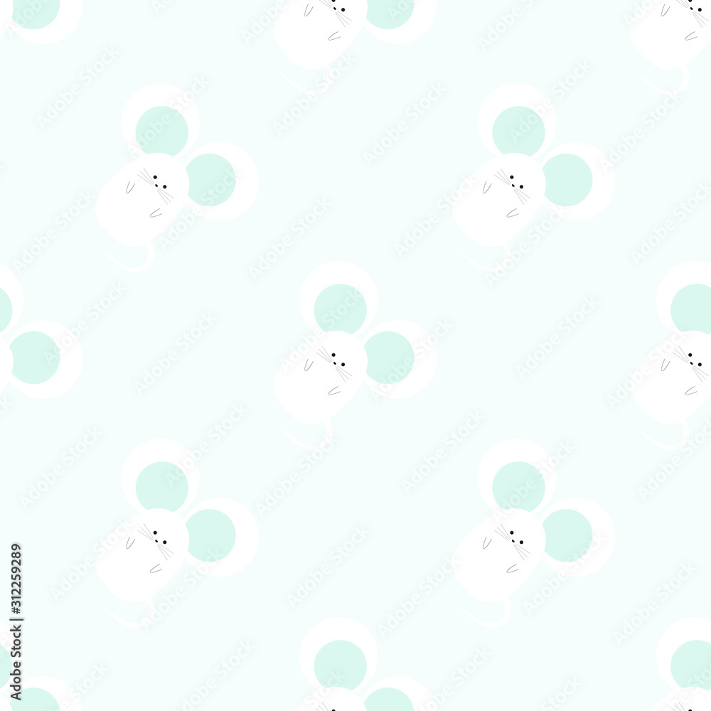 Diagonal seamless pattern with white mice Diagonal seamless pattern with white mice