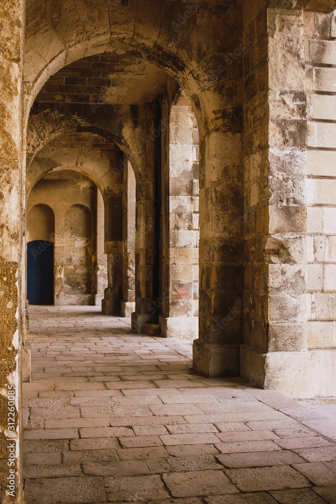 Stone arches in an old church