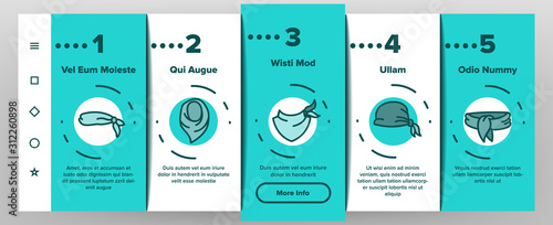 Bandana Hats Onboarding Mobile App Page Screen Vector