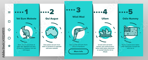 Australia Onboarding Mobile App Page Screen Vector