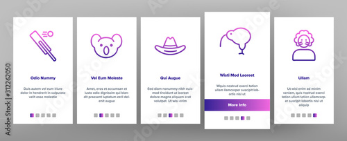 Australia Onboarding Mobile App Page Screen Vector