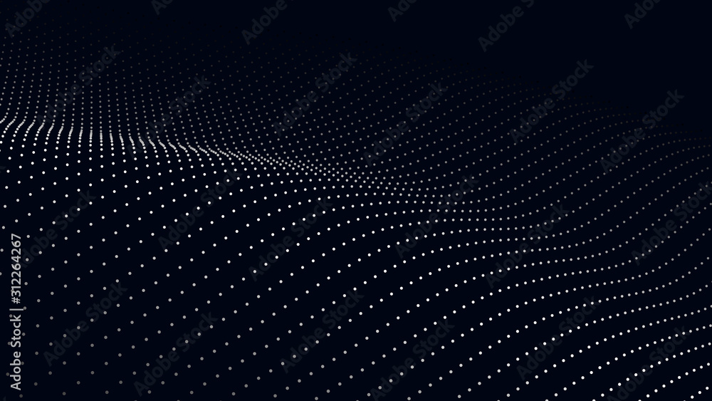 Abstract digital wave of particles. Futuristic point wave. Technology background vector. Vector illustration Abstract digital wave of particles. Futuristic point wave. Technology background vector. Vector illustration