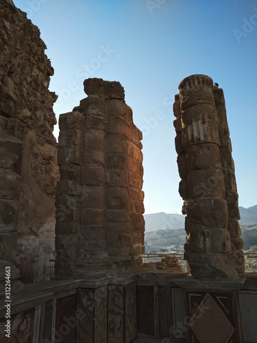 Old columns.masada.israel