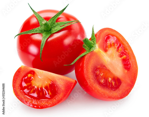 Fresh tomato isolated on white background