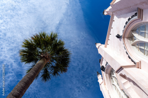 Bilde på lerret Gothic revival architectural details of a beautiful church in Charleston, South Carolina