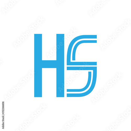 Logo black and line concept initial letter hs for identity or business company vector eps 10