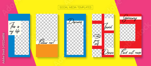 Social Stories Cool Vector Layout.