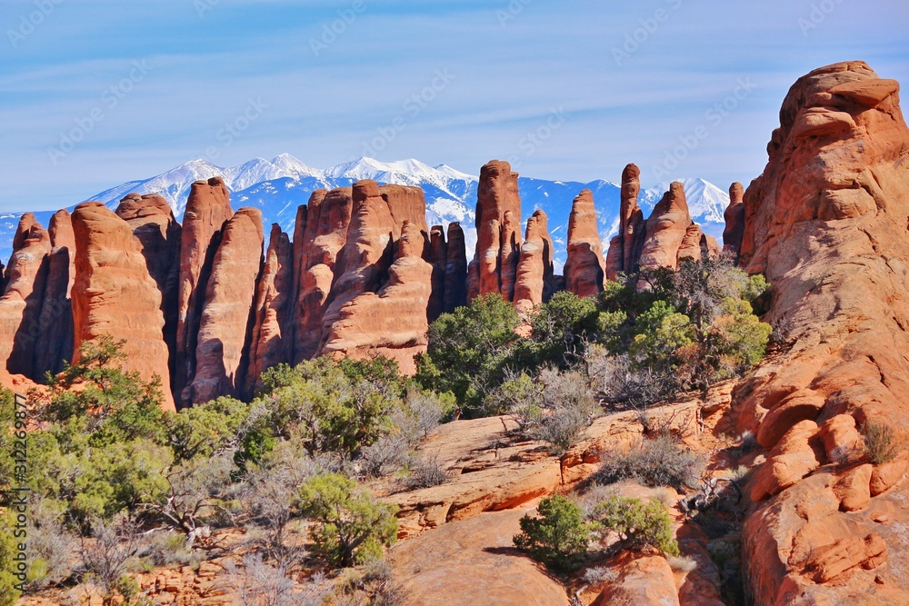 Fototapeta premium Stunning Arches National Park with impressive sandstone rock formations