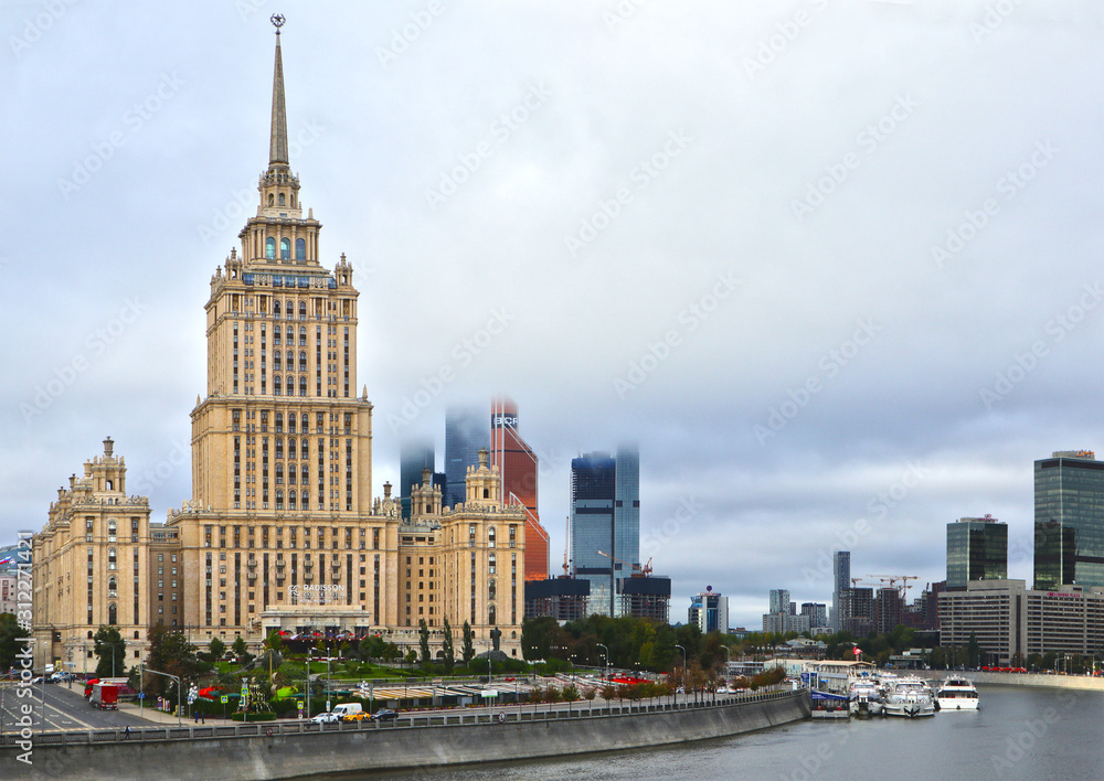 Russia, Moscow-September 15, 2019: view of the hotel 