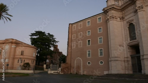 Exterior of the Basilica of the Holy Cross in Jerusalem, Rome, Italy photo