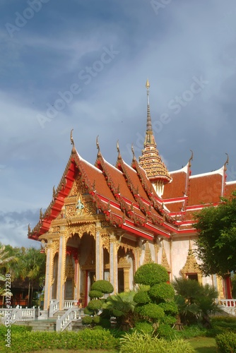 Wallpaper Mural Buddhist temple in Wat Chalong complex, located in Phuket, Thailand. Exterior view. Torontodigital.ca
