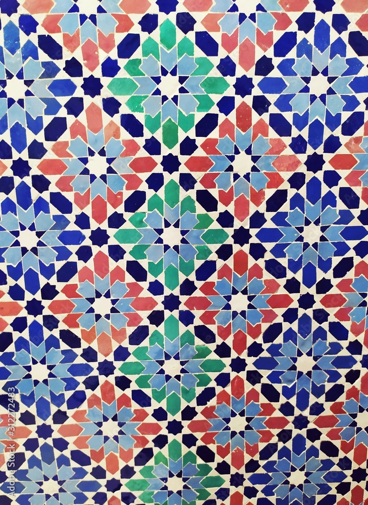 Traditional Moroccan Mosaic tiled wall